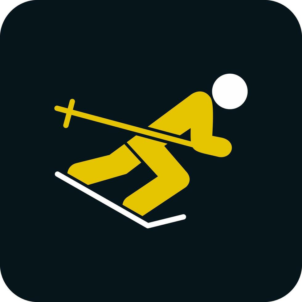 Skier Vector Icon Design