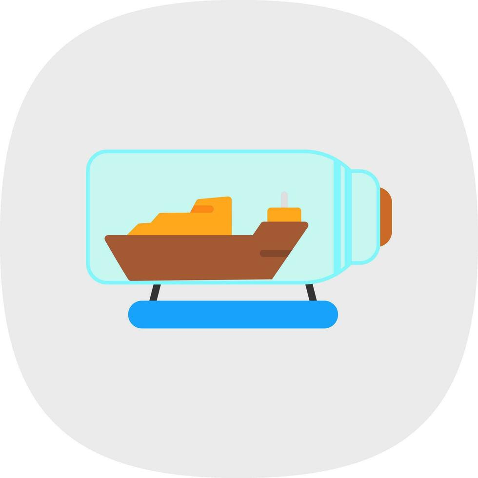 Embarcacion en un botella vector icono diseño