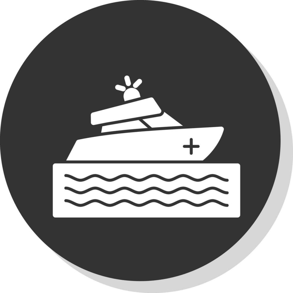 Rescue boat Vector Icon Design