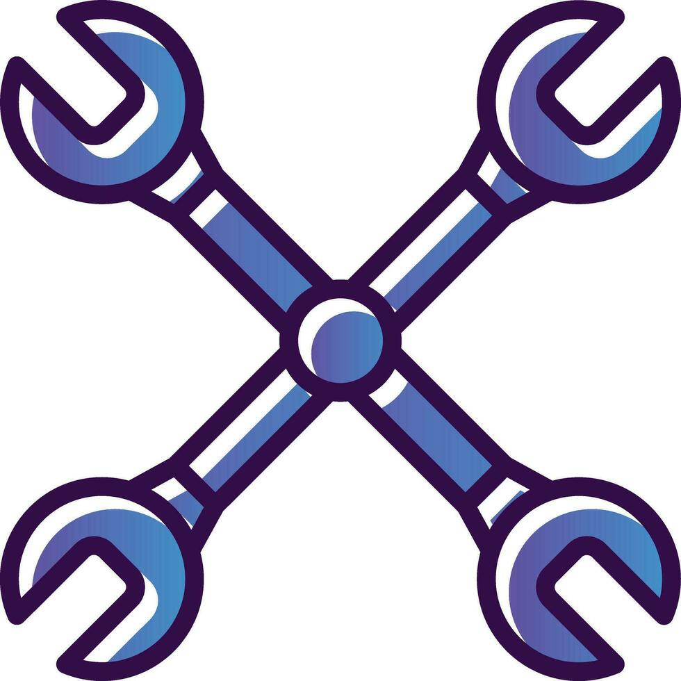 Cross wrench Vector Icon Design