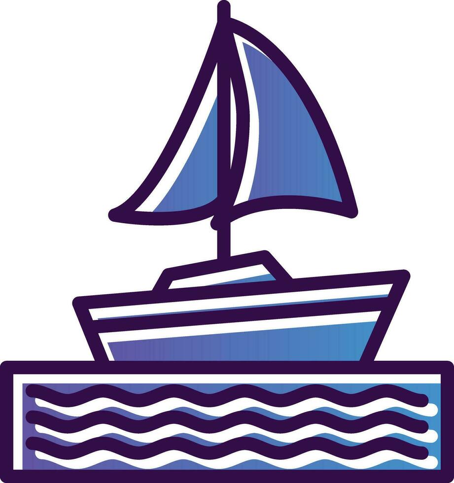 Sailing boat Vector Icon Design