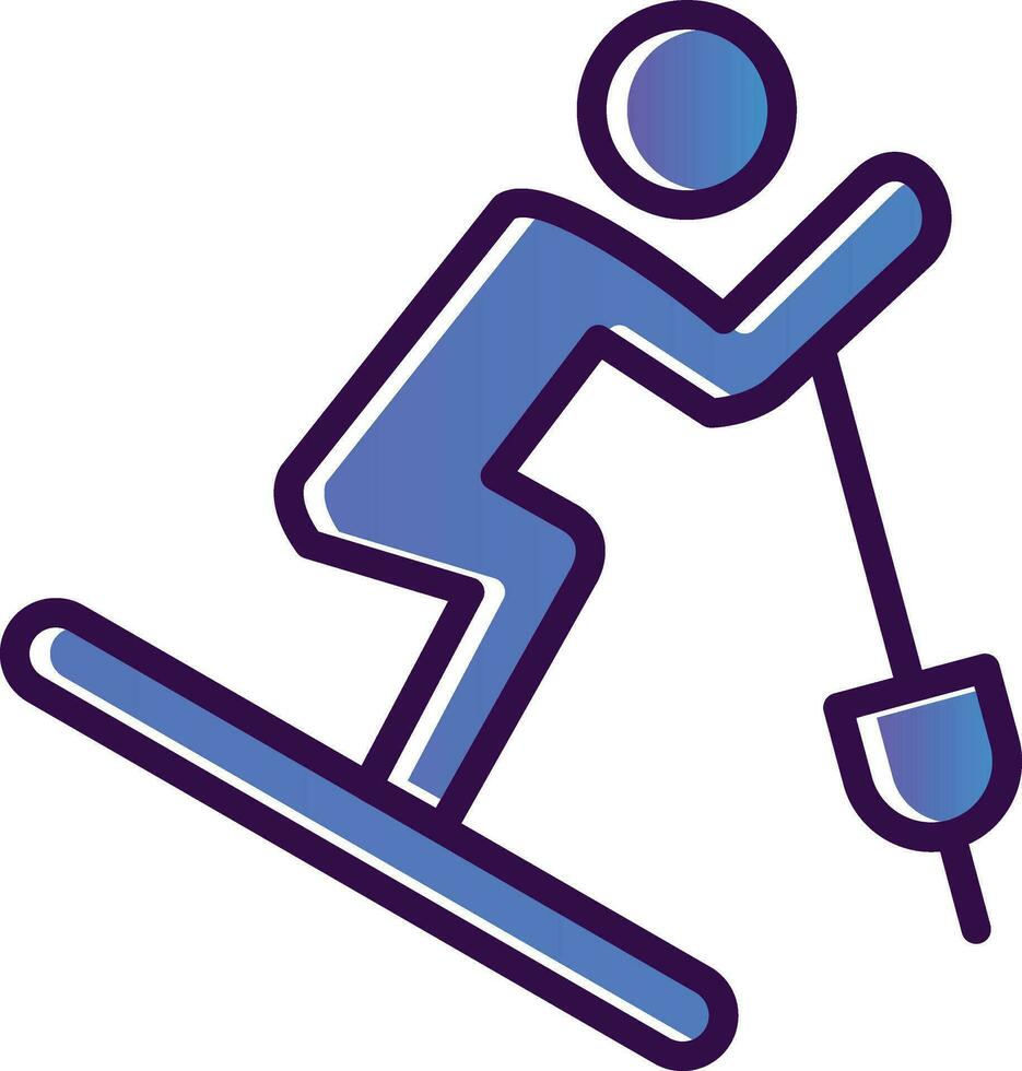 Skiing Vector Icon Design