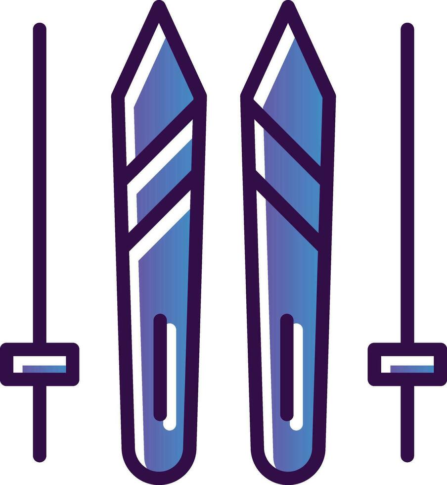 Ski sticks Vector Icon Design