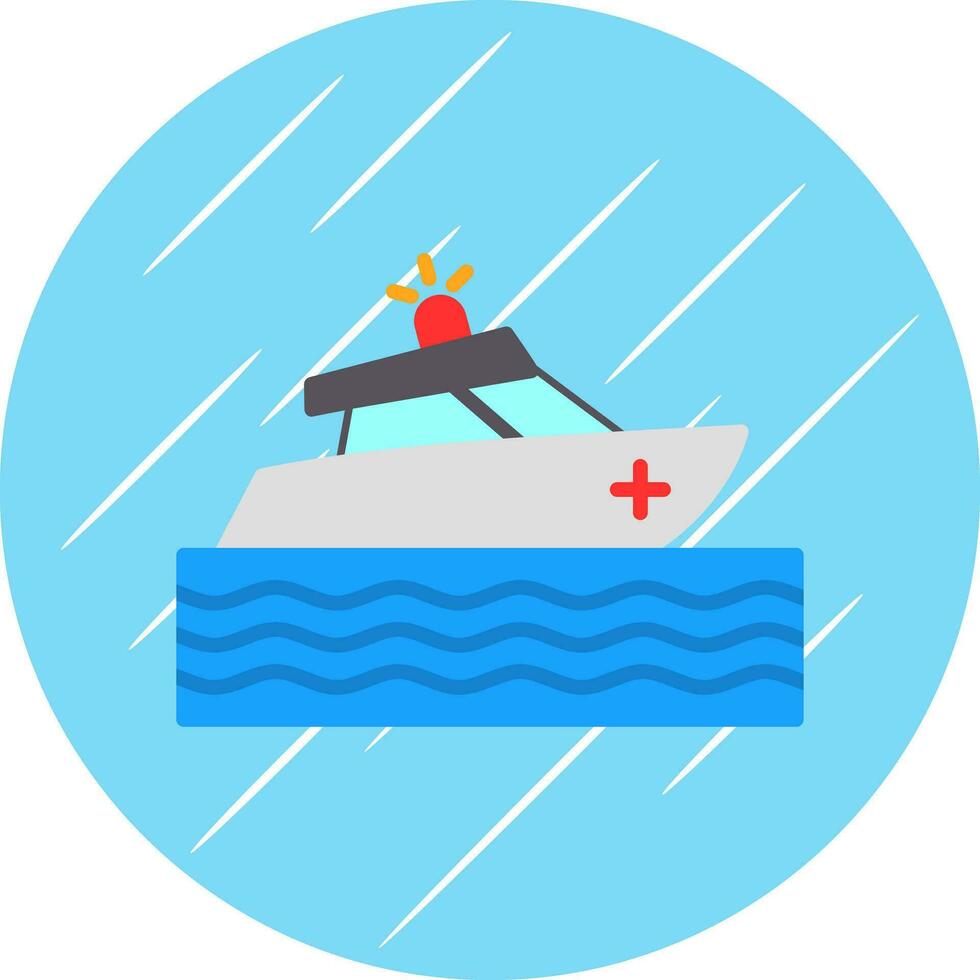 Rescue boat Vector Icon Design