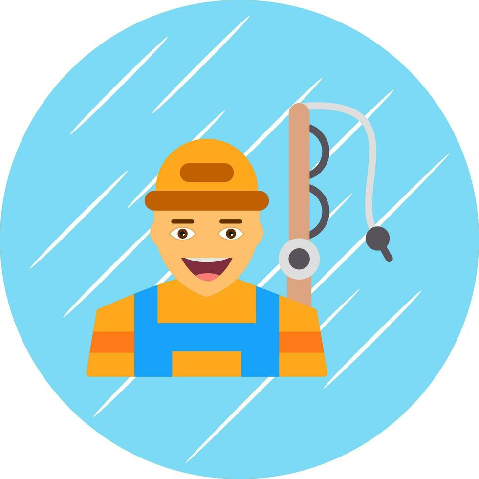 Fisherman Vector Icon Design