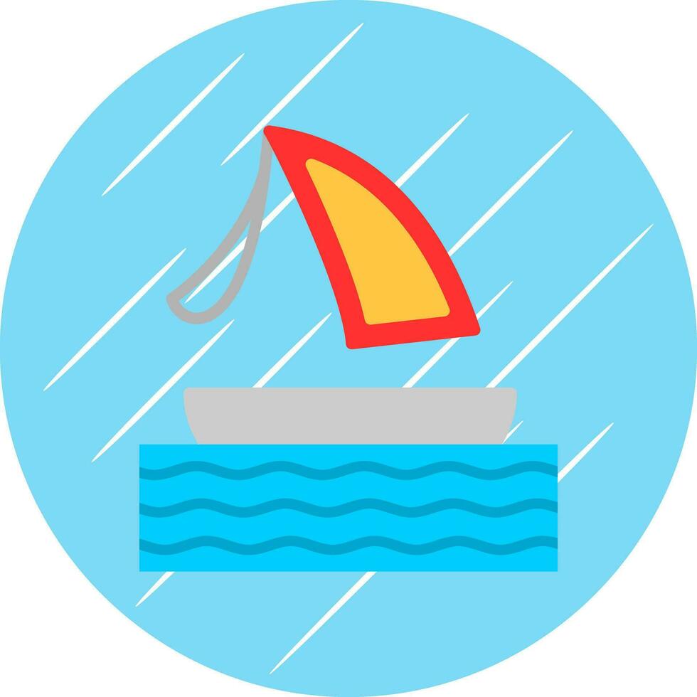 Surfing boat Vector Icon Design