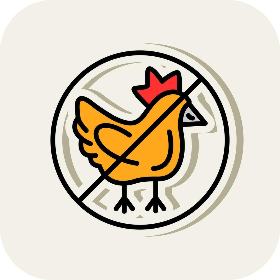 No chicken Vector Icon Design