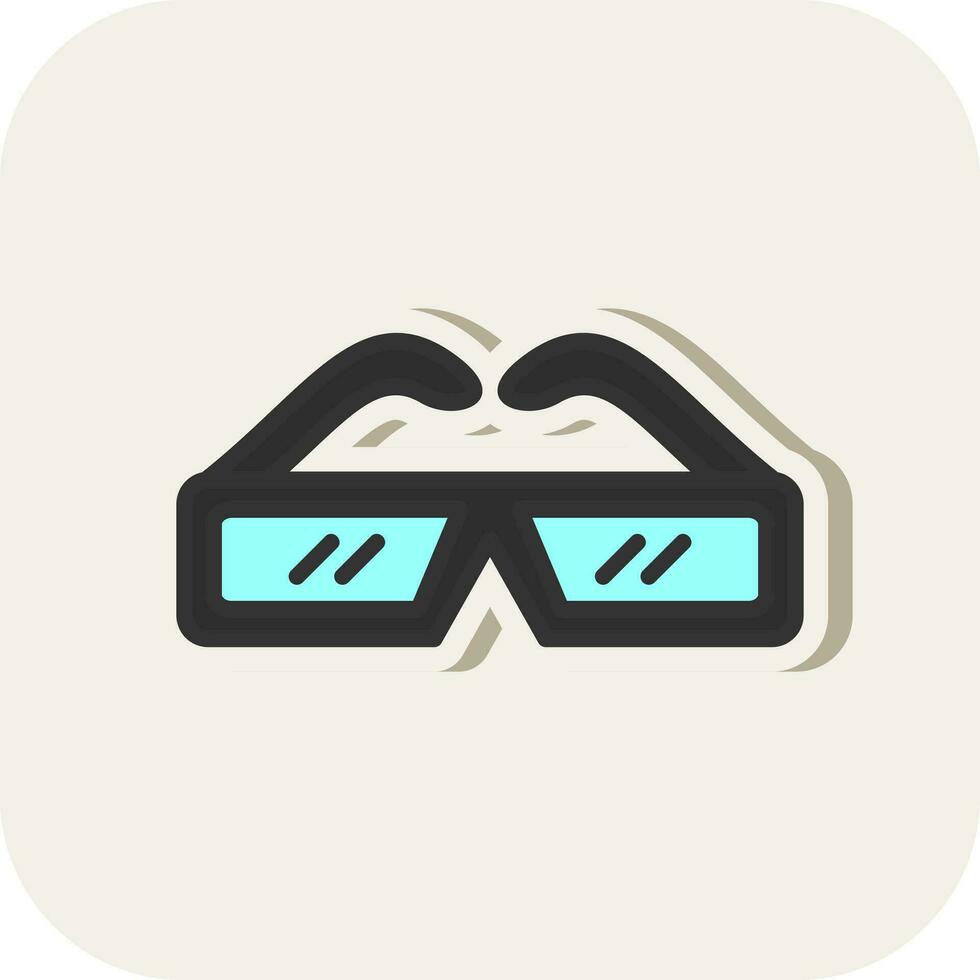 diseño de icono de vector de gafas 3d