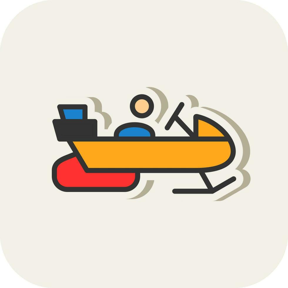 Snowmobile Vector Icon Design