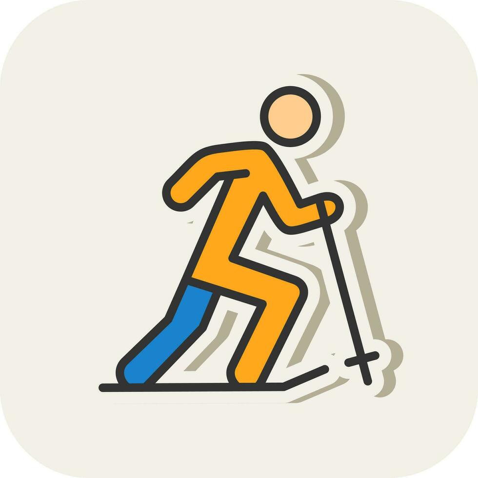 Skier Vector Icon Design