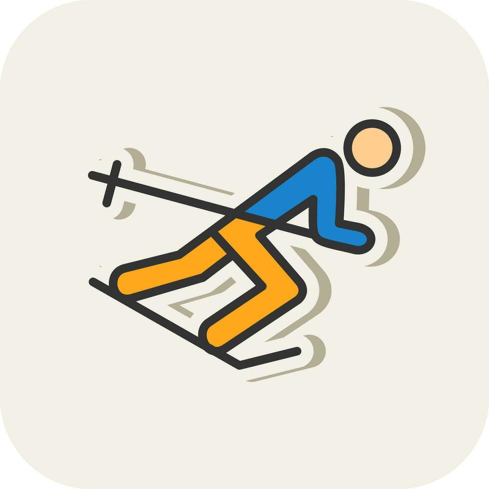 Skier Vector Icon Design