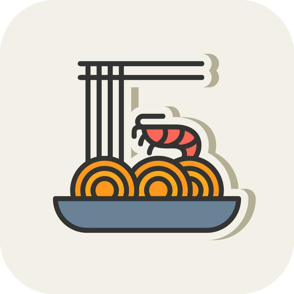 Pad thai Vector Icon Design