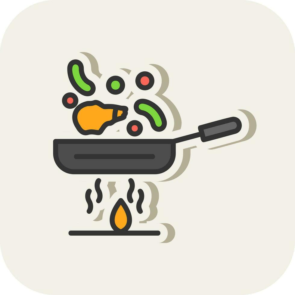 Stir fry Vector Icon Design