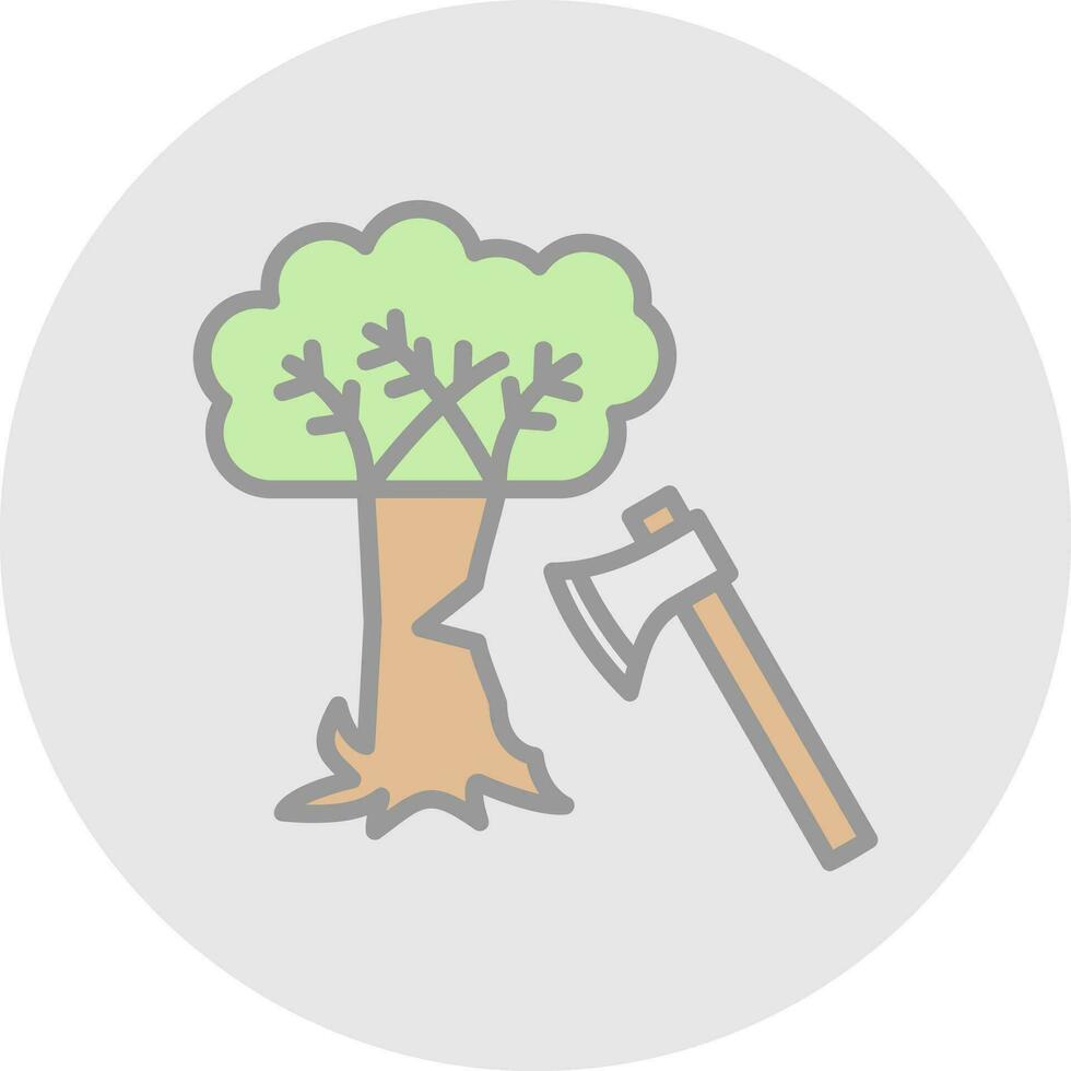 Tree cutting Vector Icon Design