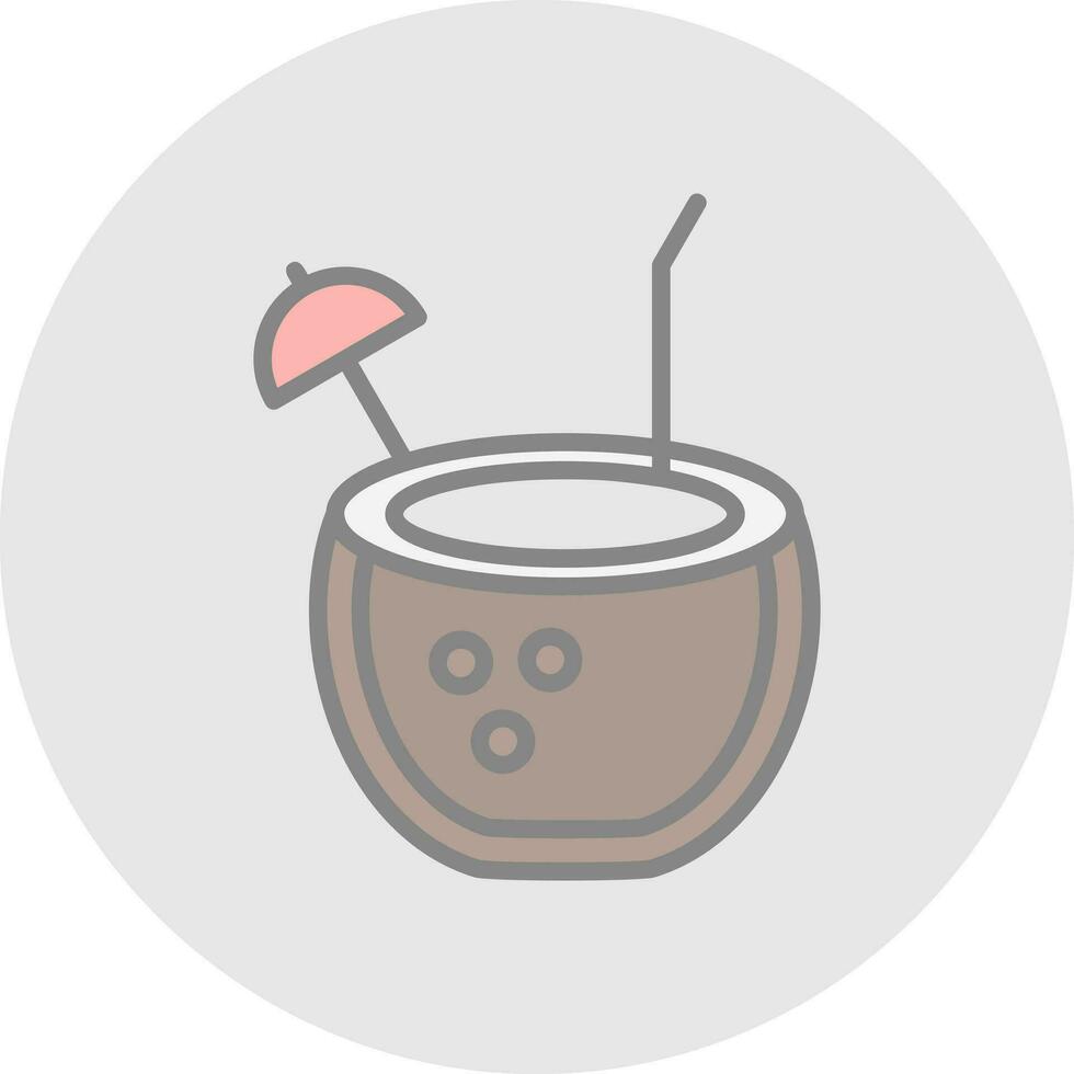 Coconut drink Vector Icon Design