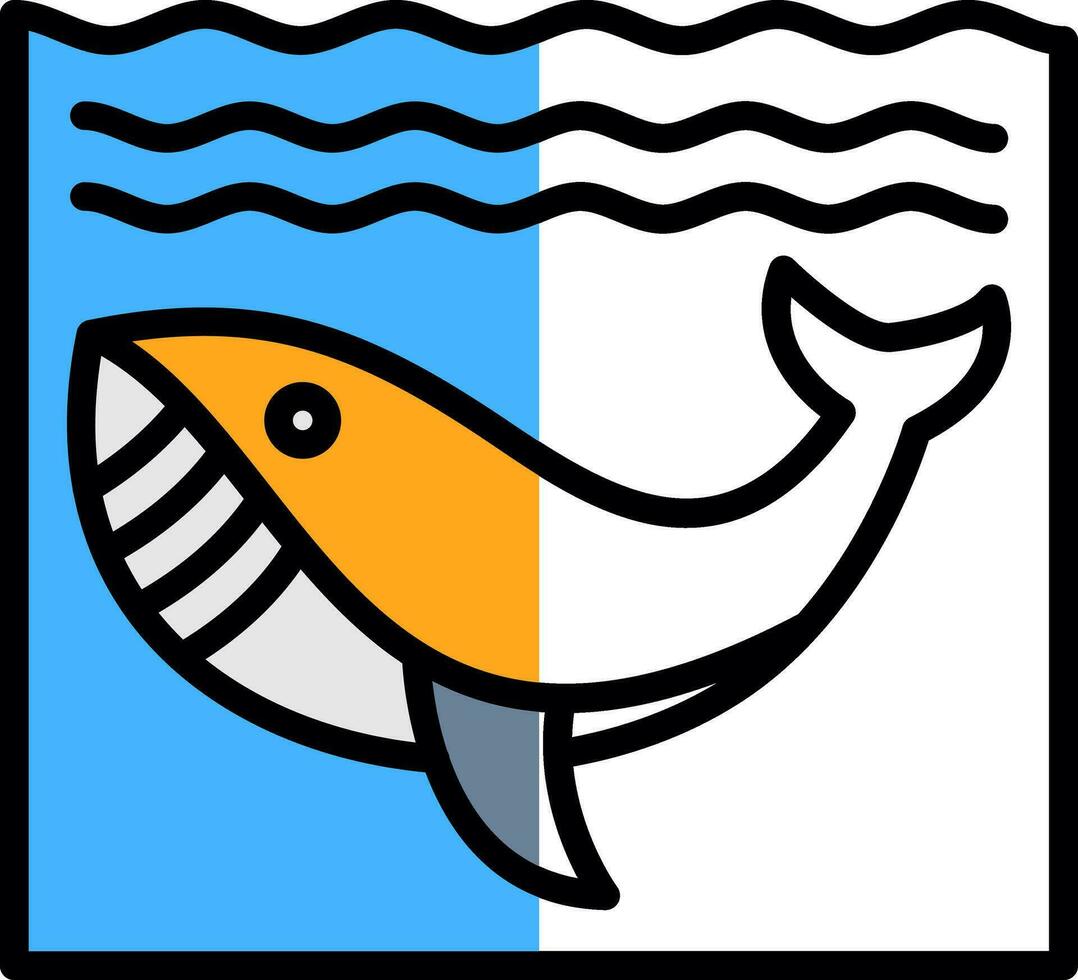 Whale in Water Vector Icon Design