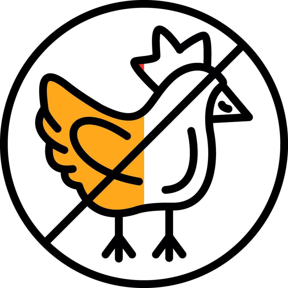 No chicken Vector Icon Design