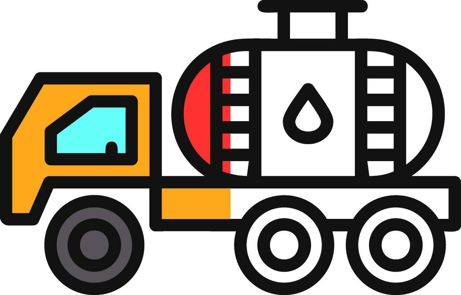 Oil tanker Vector Icon Design