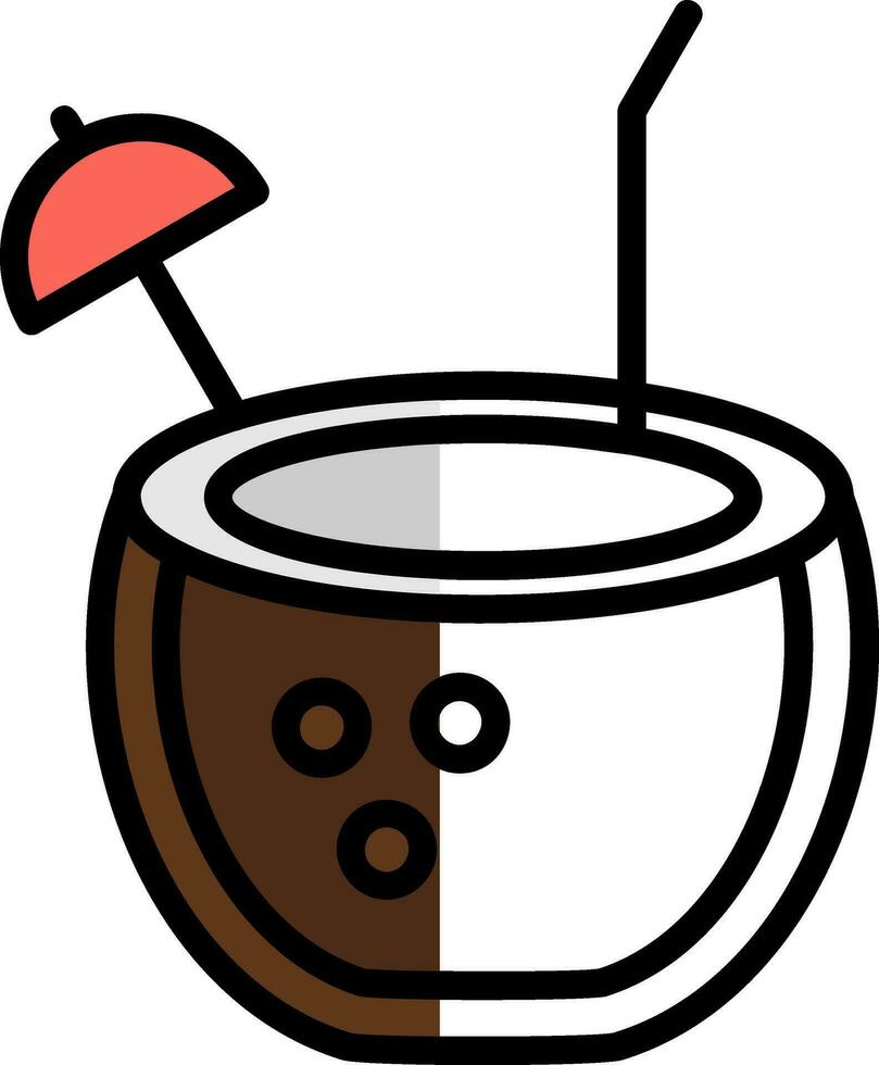 diseño de icono de vector de bebida de coco