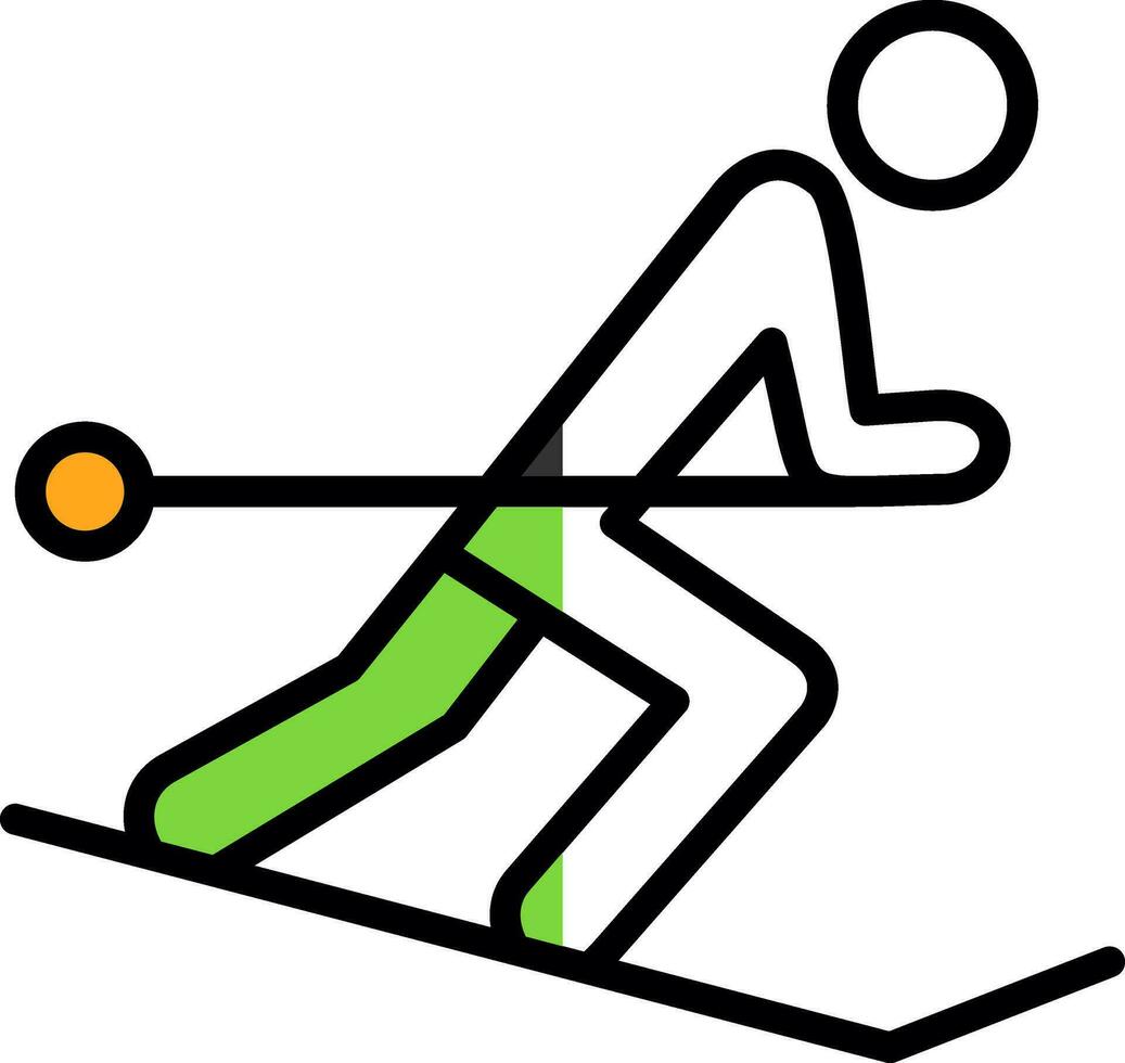 Skiing Vector Icon Design