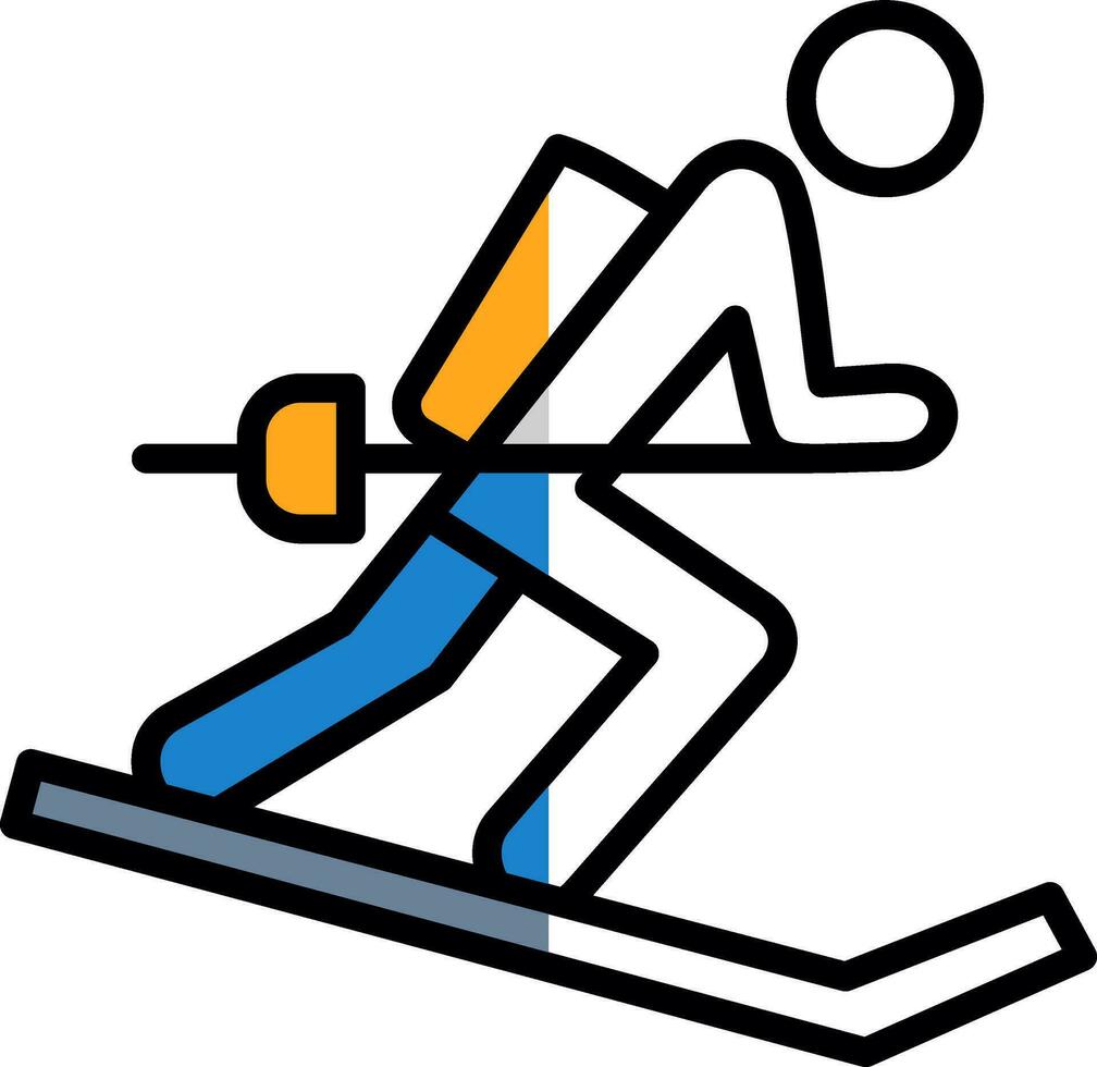 Skiing Vector Icon Design