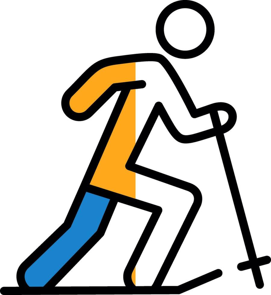 Skier Vector Icon Design