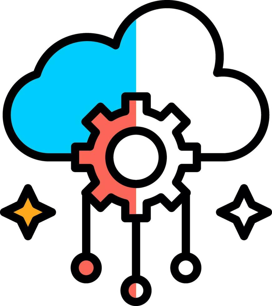 Cloud intelligence Vector Icon Design