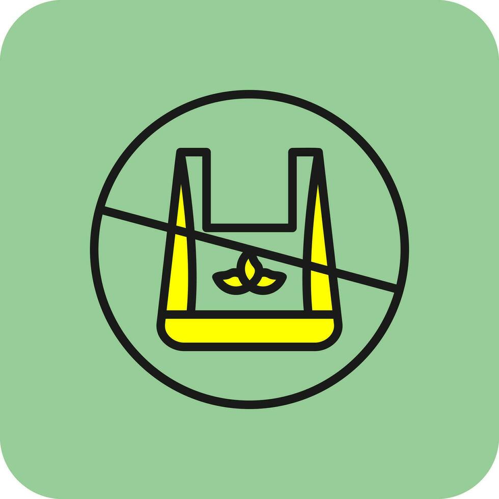 No plastic bags Vector Icon Design
