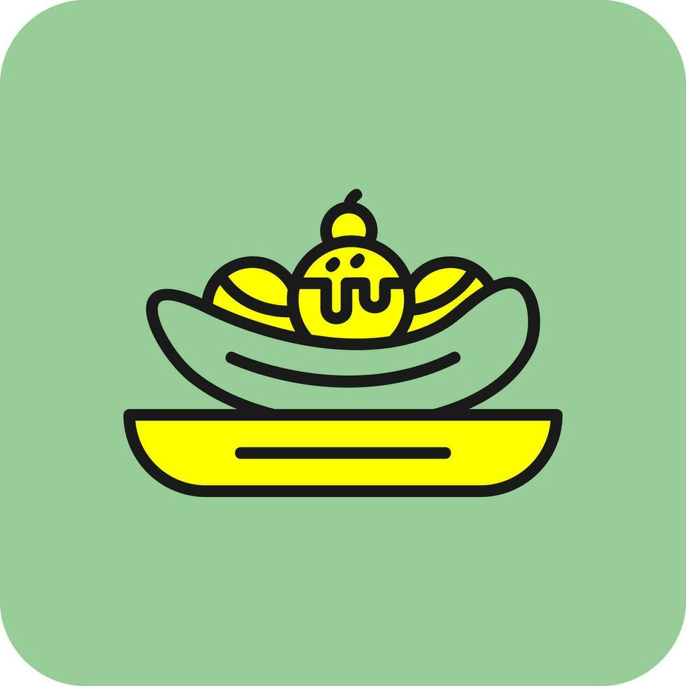 Banana split Vector Icon Design