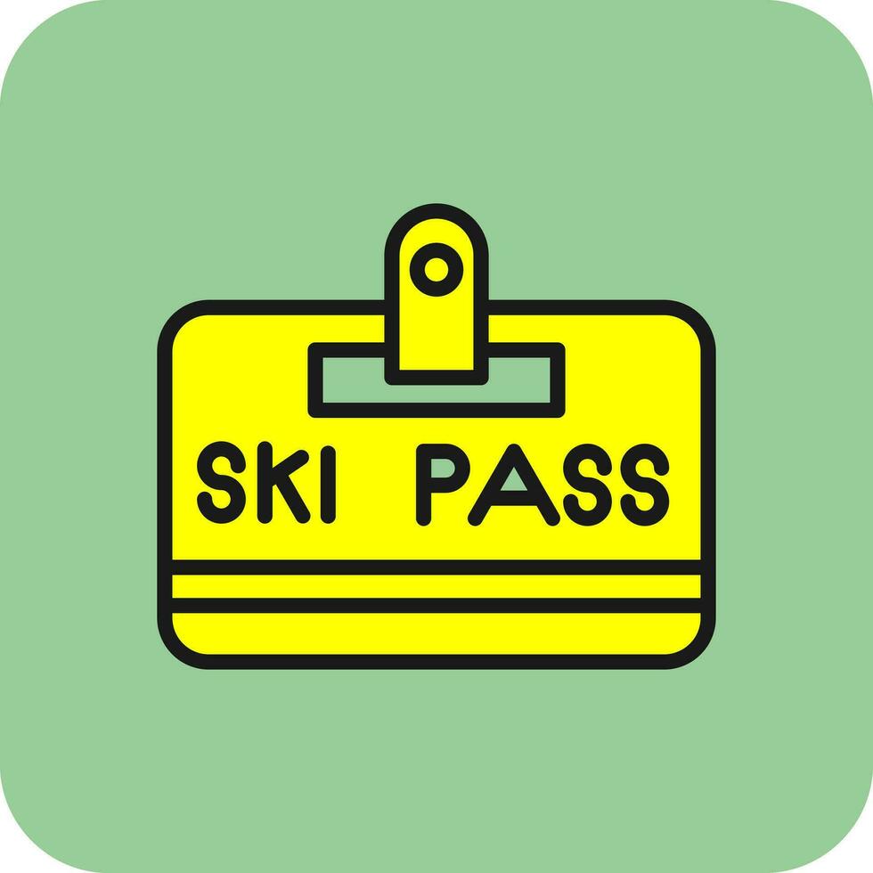 Ski pass Vector Icon Design