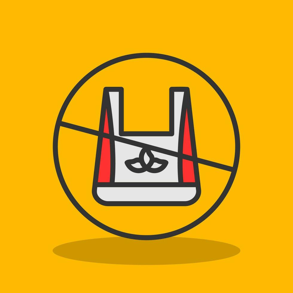 No plastic bags Vector Icon Design