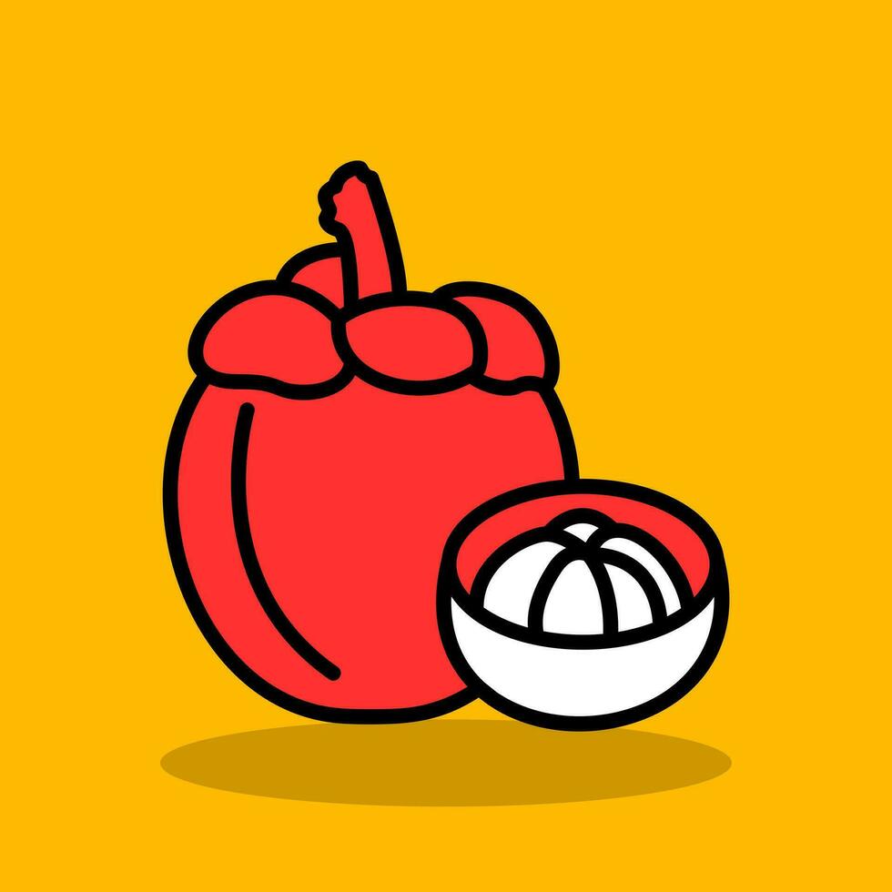 Mangosteen Vector Icon Design