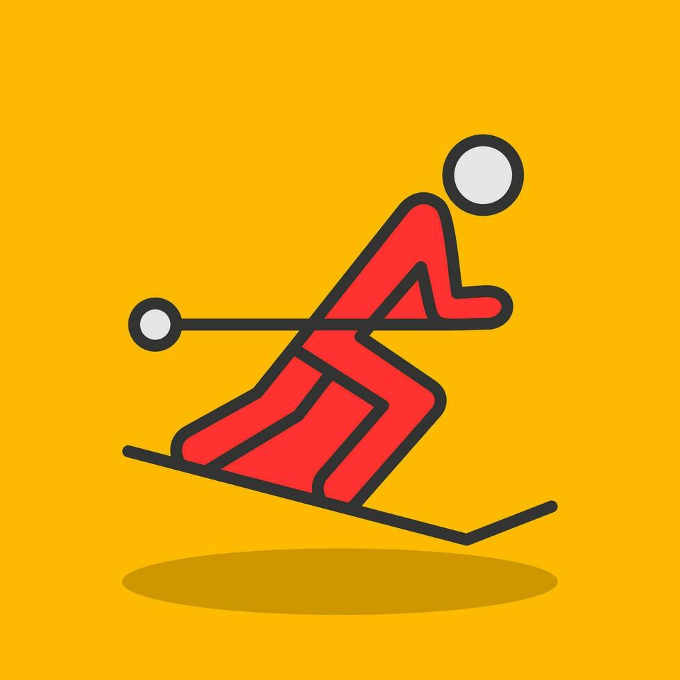 Skiing Vector Icon Design