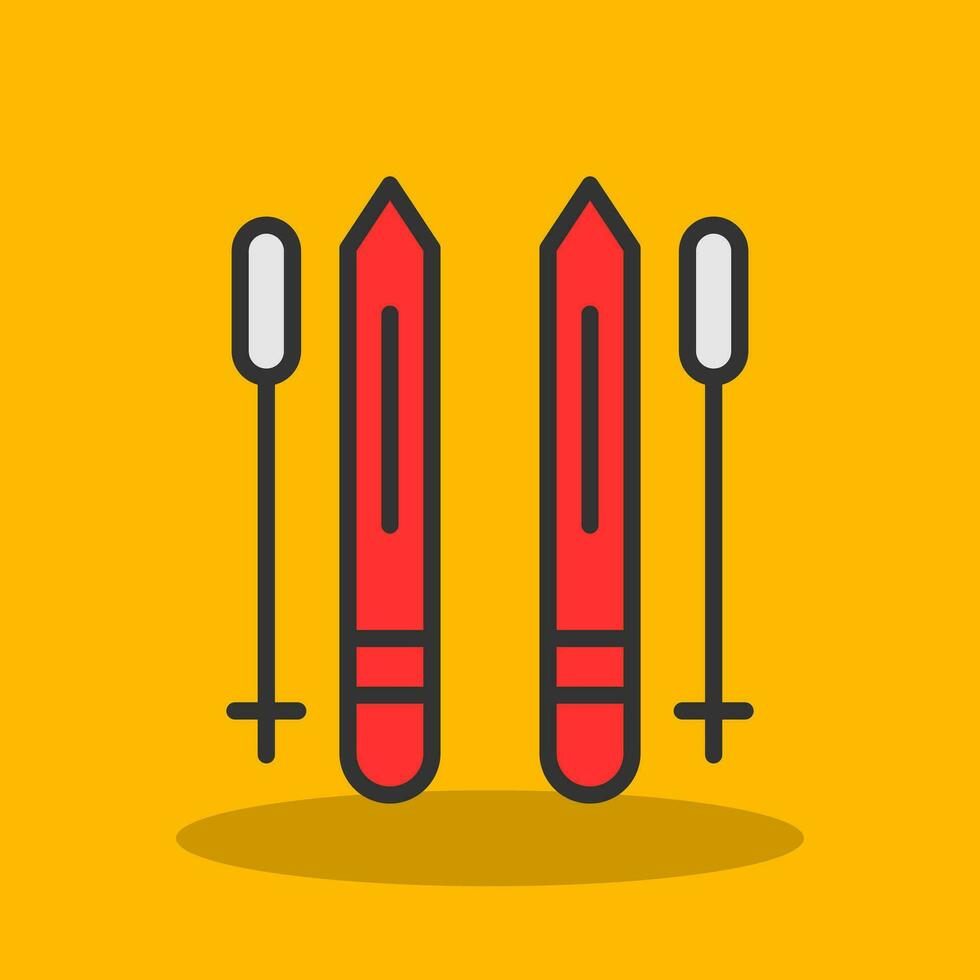 Ski poles Vector Icon Design
