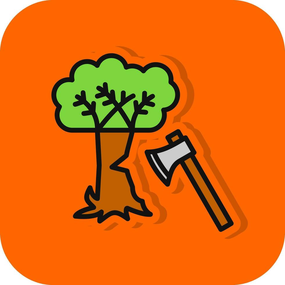 Tree cutting Vector Icon Design