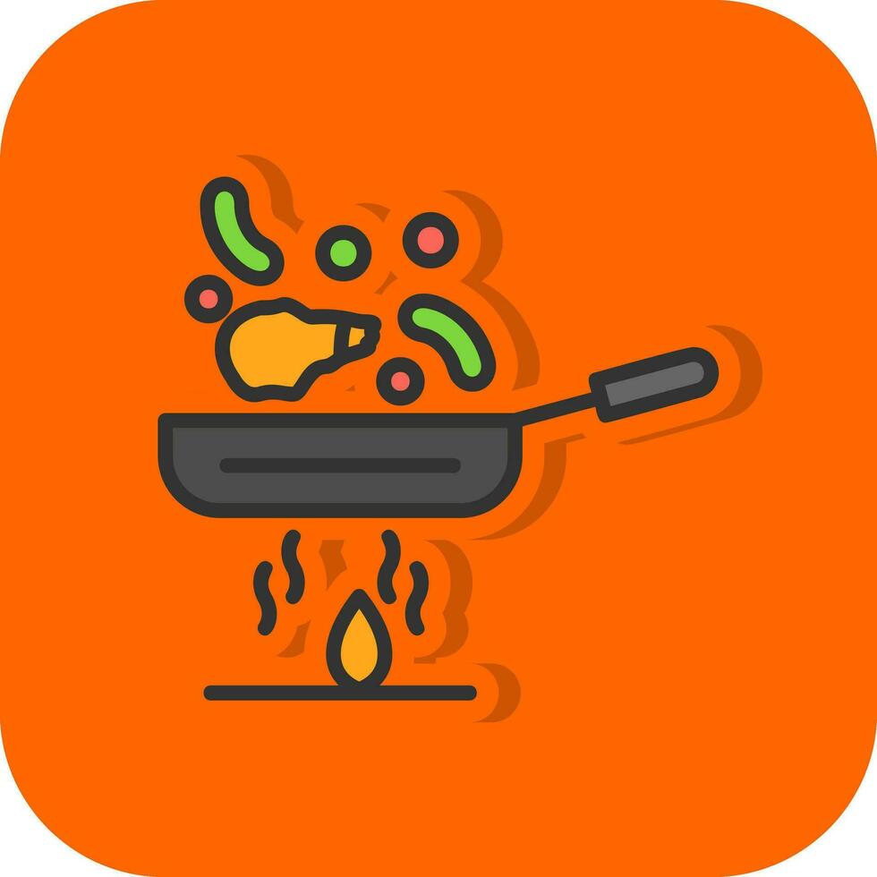 Stir fry Vector Icon Design