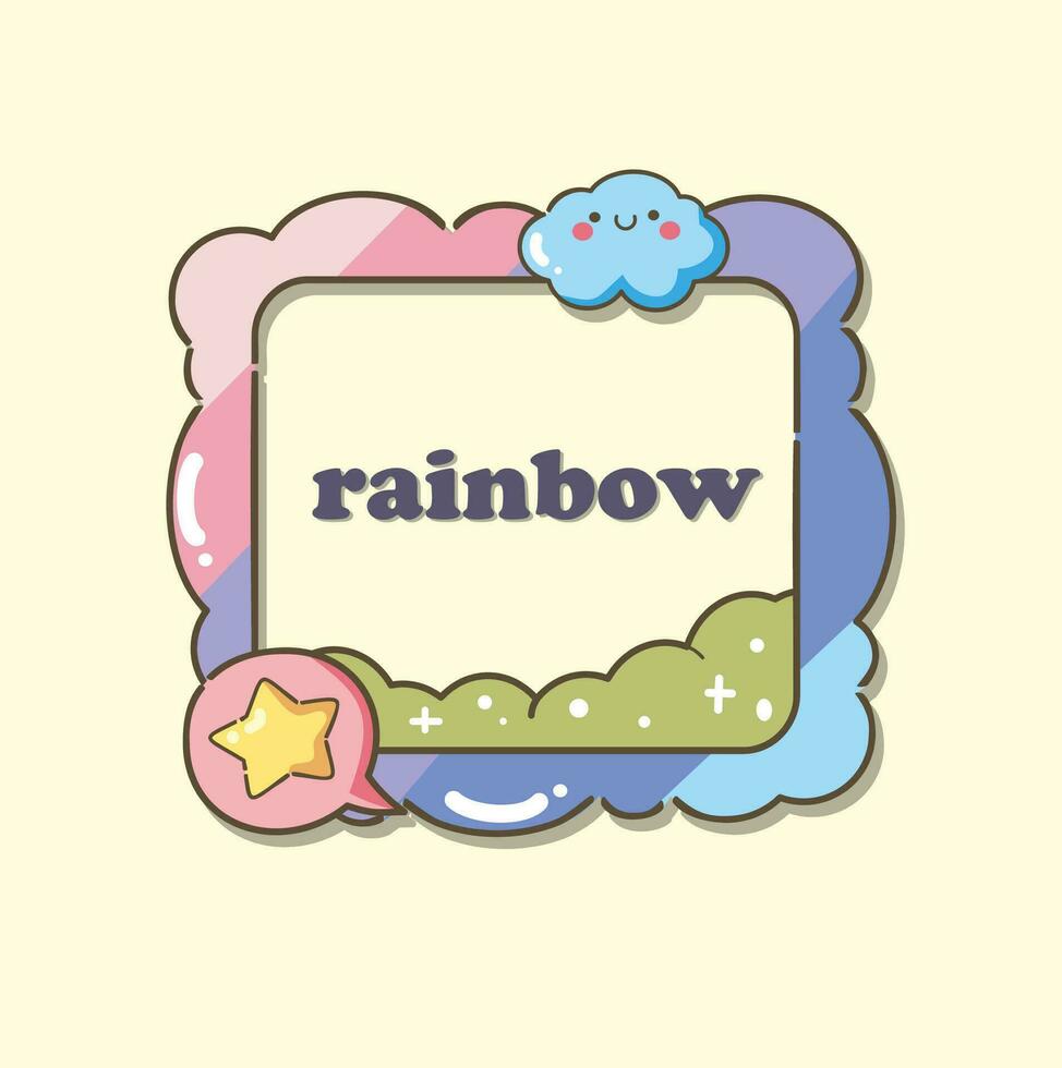 Rainbow Frame with Inscription vector