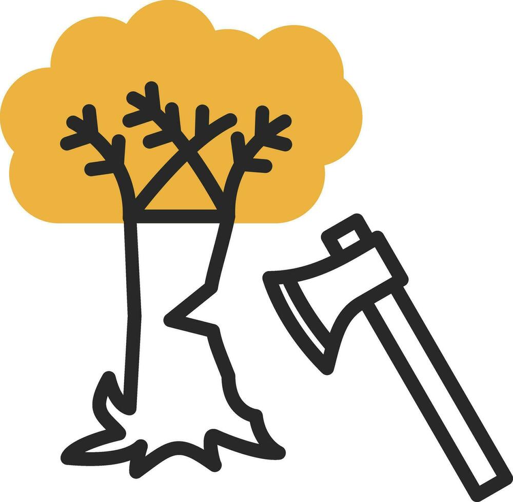 Tree cutting Vector Icon Design