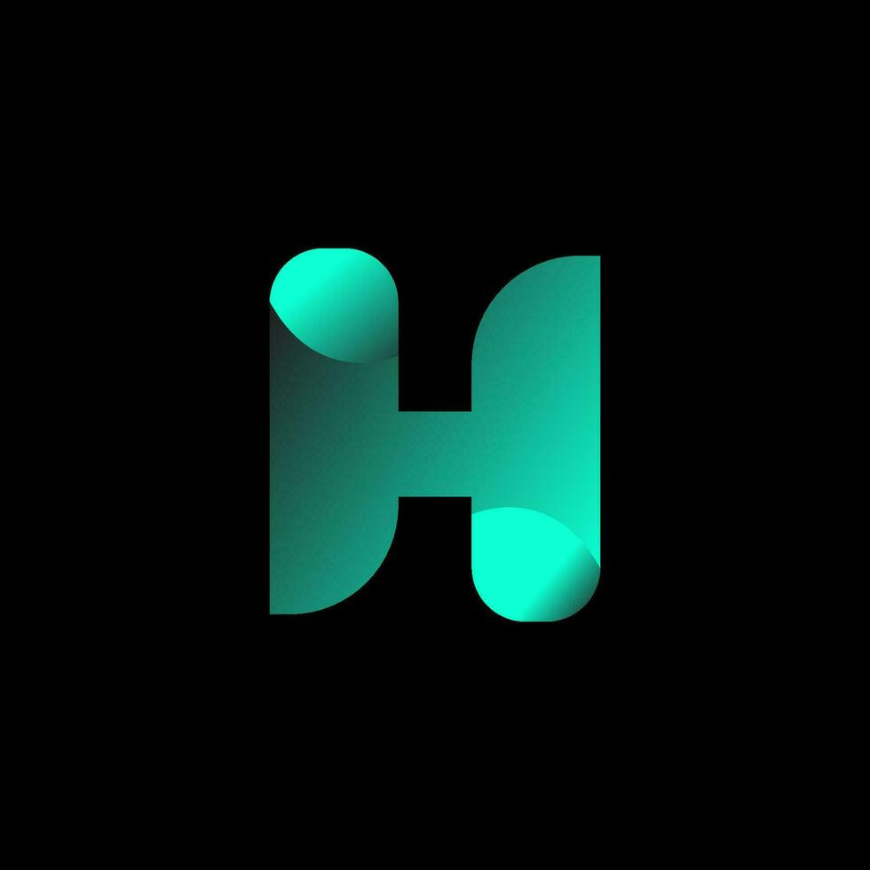 degradado color h logo diseño vector