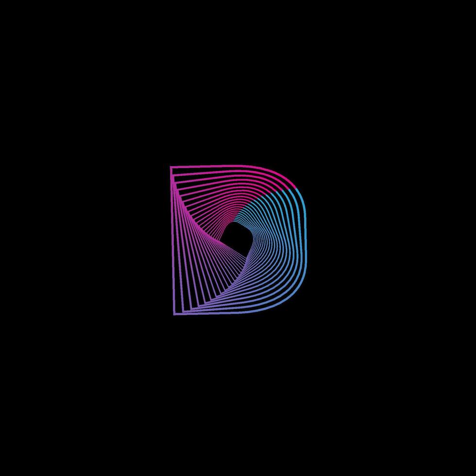 D modern letter logo design concept vector