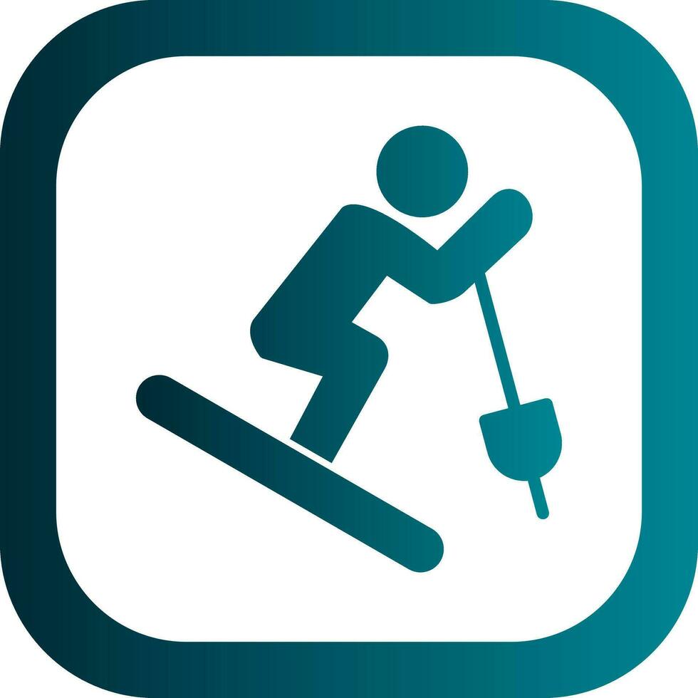 Skiing Vector Icon Design