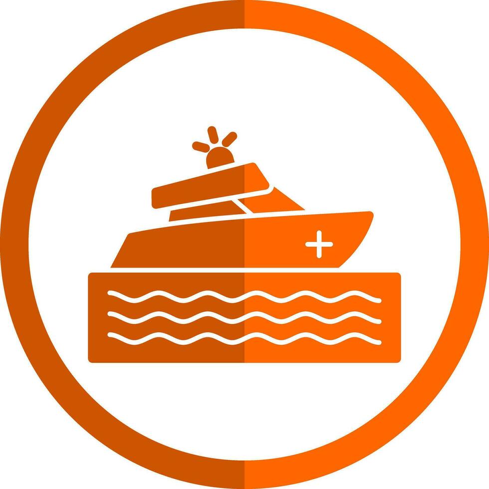 Rescue boat Vector Icon Design