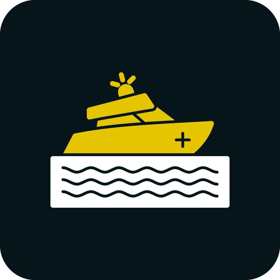 Rescue boat Vector Icon Design