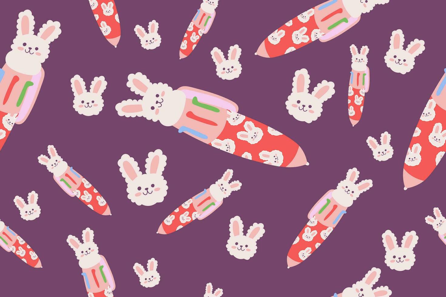 Cute Stationery and office supply Seamless Pattern Background. Back to school theme for wrapping paper, textile, or apparel vector
