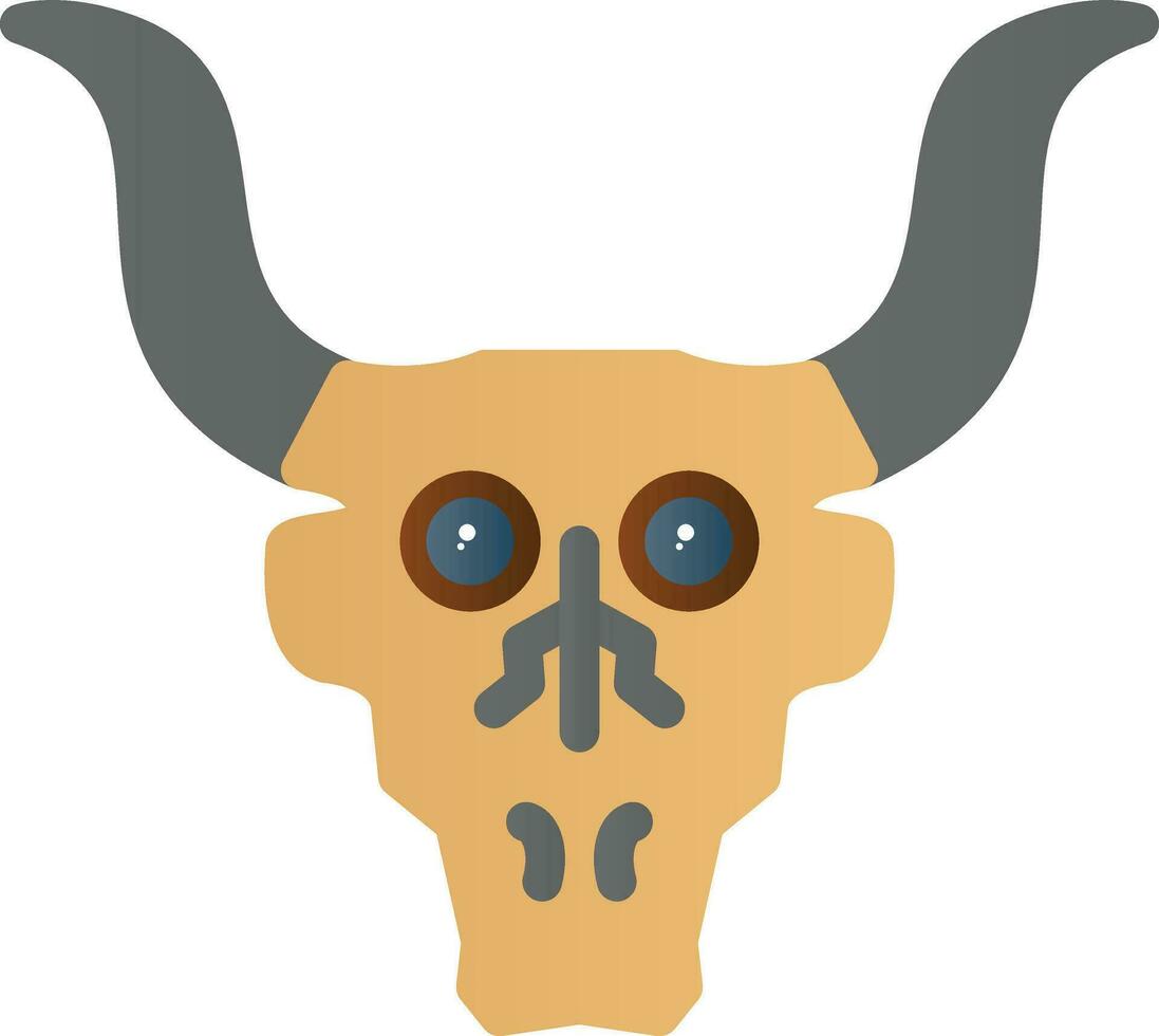 diseño de icono de vector de cráneo de toro