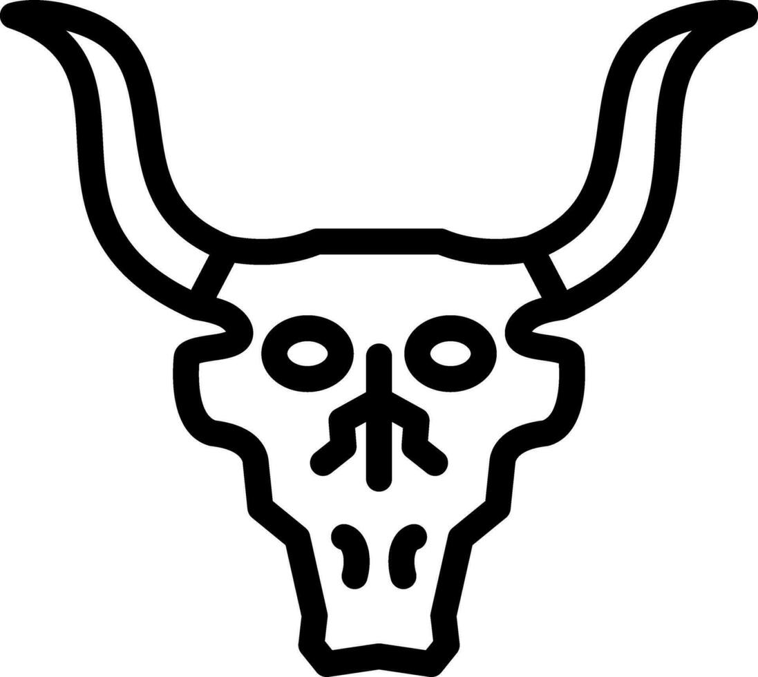 Bull Skull Vector Icon Design