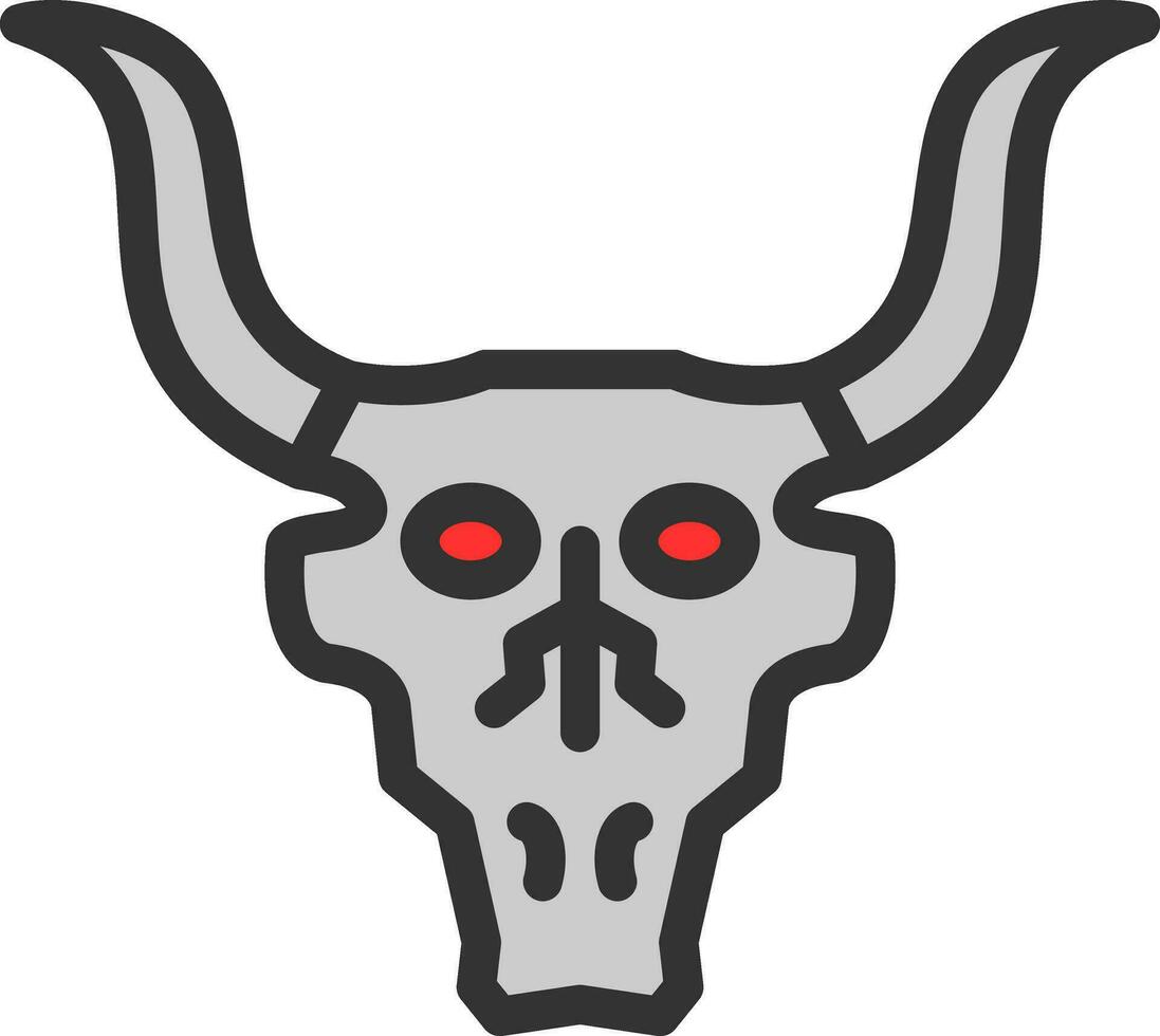 Bull Skull Vector Icon Design