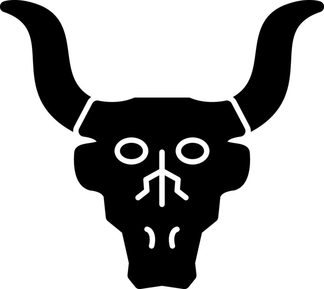 diseño de icono de vector de cráneo de toro