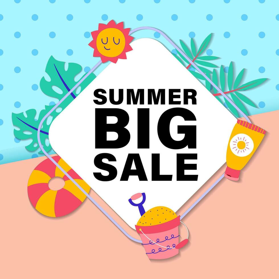 Summer sale brochure discount vector. Special price offer coupon for social media post,  promotion ad, shopping flyer, voucher, website campaign and advertising vector