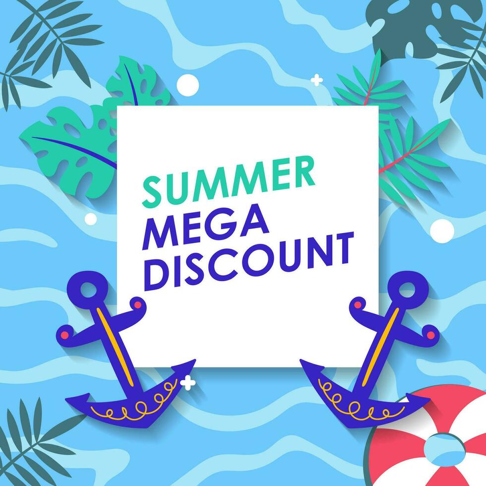 Summer sale brochure discount vector. Special price offer coupon for social media post,  promotion ad, shopping flyer, voucher, website campaign and advertising vector